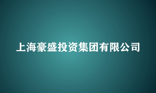 上海豪盛投资集团有限公司