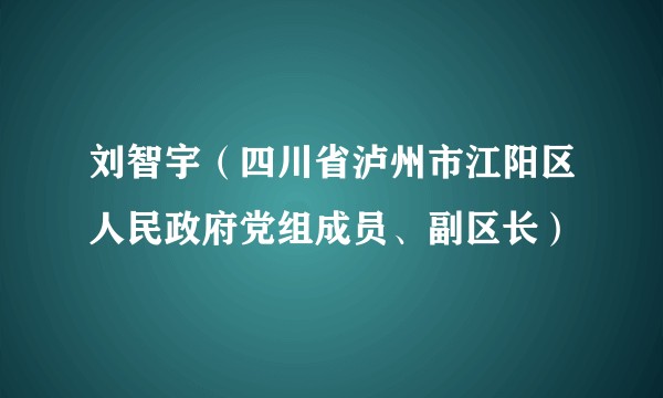 刘智宇(四川省泸州市江阳区人民政府党组成员、副区长)