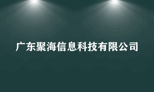 广东聚海信息科技有限公司