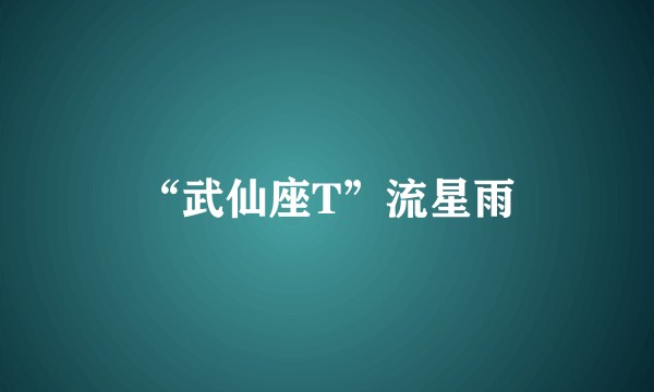 “武仙座T”流星雨