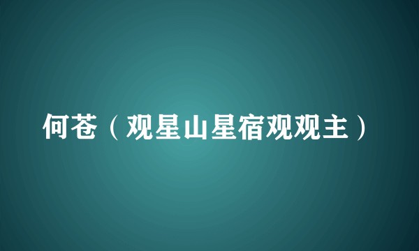 何苍（观星山星宿观观主）