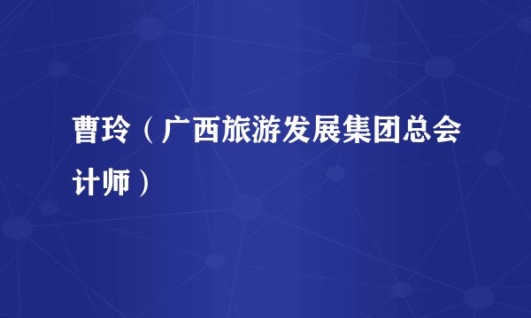 曹玲（广西旅游发展集团总会计师）