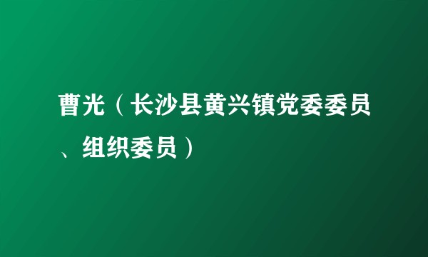 曹光（长沙县黄兴镇党委委员、组织委员）
