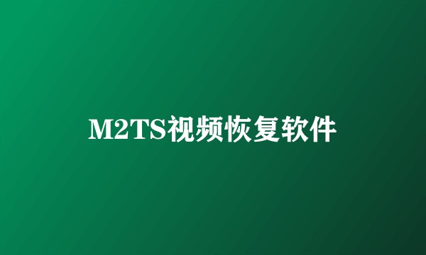 M2TS视频恢复软件
