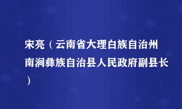 宋亮（云南省大理白族自治州南涧彝族自治县人民政府副县长）