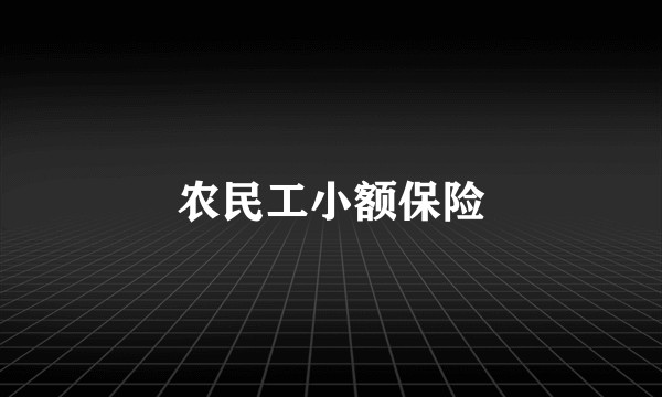 农民工小额保险