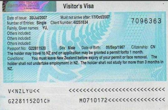 新西兰旅游签证办理指南