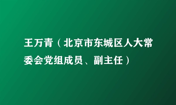 王万青(北京市东城区人大常委会党组成员、副主任)