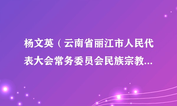 杨文英（云南省丽江市人民代表大会常务委员会民族宗教华侨工作委员会原副主任）