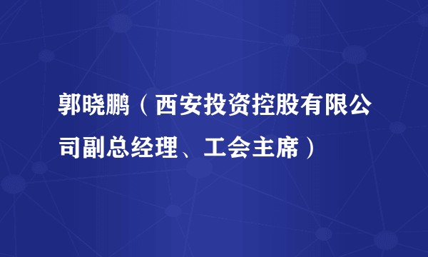 郭晓鹏（西安投资控股有限公司副总经理、工会主席）