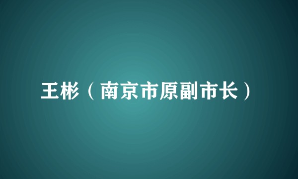 王彬（南京市原副市长）