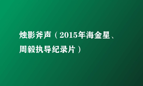 烛影斧声（2015年海金星、周毅执导纪录片）