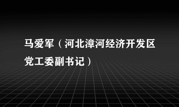马爱军（河北漳河经济开发区党工委副书记）
