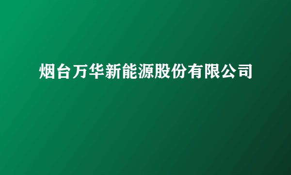 烟台万华新能源股份有限公司