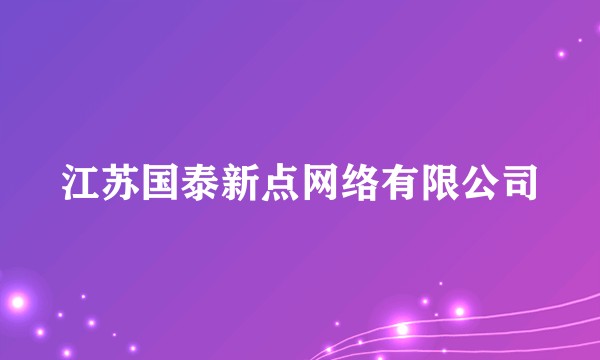 江苏国泰新点网络有限公司