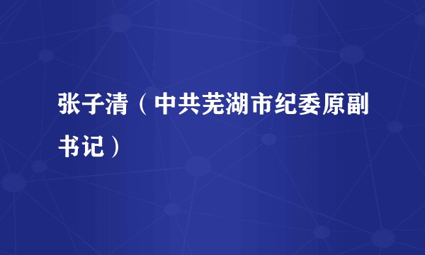 张子清（中共芜湖市纪委原副书记）