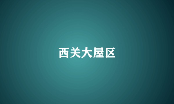 西关大屋区