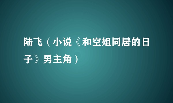 陆飞(小说《和空姐同居的日子》男主角)