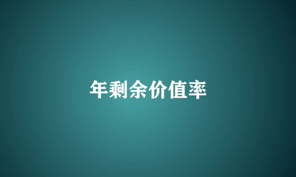 年剩余价值率