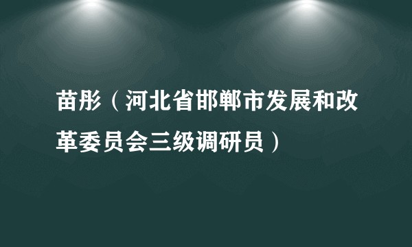 苗彤（河北省邯郸市发展和改革委员会三级调研员）