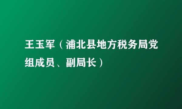 王玉军（浦北县地方税务局党组成员、副局长）