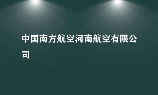 中国南方航空河南航空有限公司