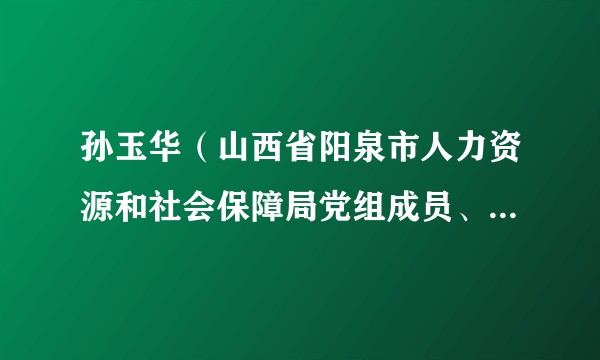 孙玉华(山西省阳泉市人力资源和社会保障局党组成员、副局长,市总工会副主席)