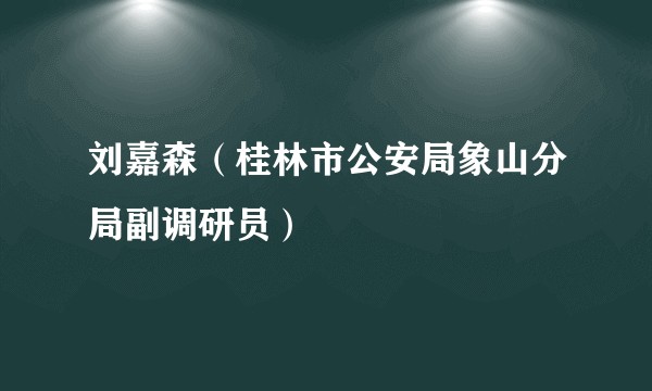刘嘉森（桂林市公安局象山分局副调研员）