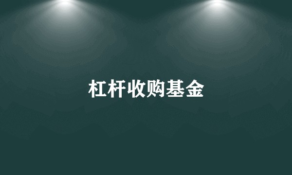 杠杆收购基金