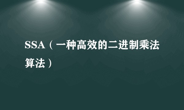 SSA(一种高效的二进制乘法算法)