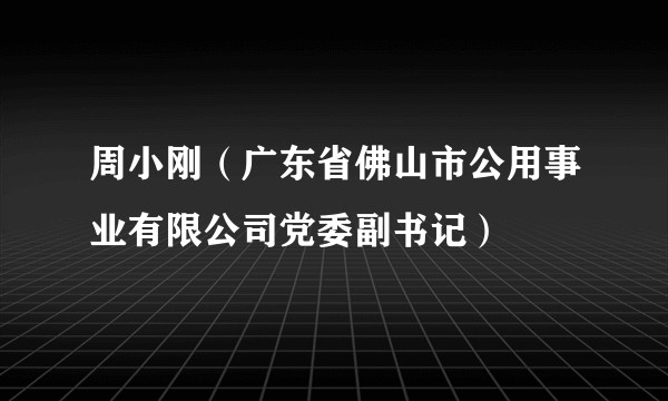 周小刚（广东省佛山市公用事业有限公司党委副书记）