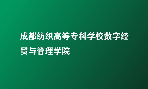 成都纺织高等专科学校数字经贸与管理学院