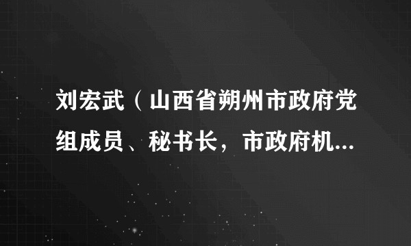 刘宏武（山西省朔州市政府党组成员、秘书长，市政府机关党组书记、办公室主任）