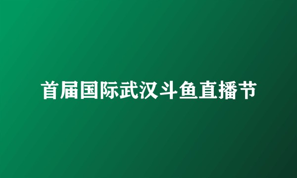 首届国际武汉斗鱼直播节
