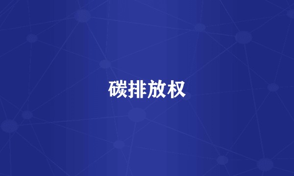 碳排放权