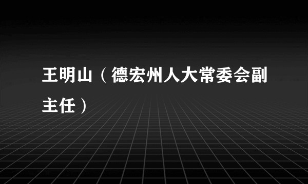 王明山(德宏州人大常委会副主任)