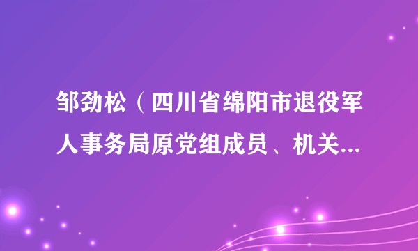 邹劲松（四川省绵阳市退役军人事务局原党组成员、机关党委书记）