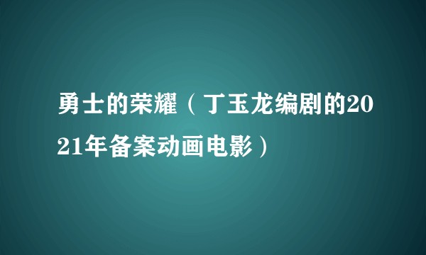 勇士的荣耀（丁玉龙编剧的2021年备案动画电影）