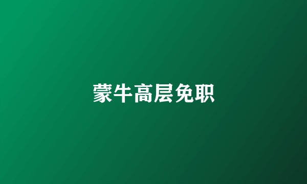 蒙牛高层免职