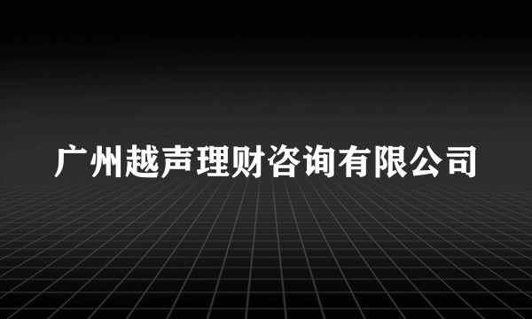 广州越声理财咨询有限公司