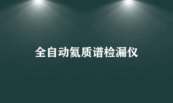全自动氦质谱检漏仪