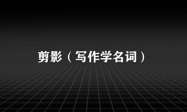 剪影（写作学名词）