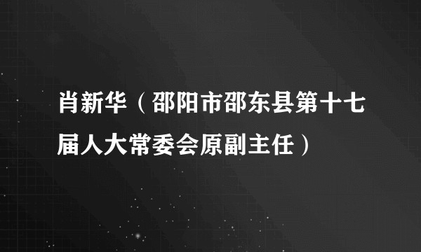 肖新华（邵阳市邵东县第十七届人大常委会原副主任）