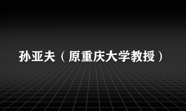 孙亚夫(原重庆大学教授)