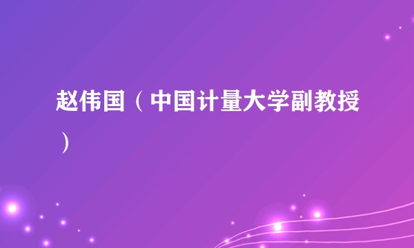 赵伟国（中国计量大学副教授）