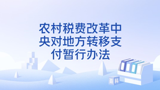 农村税费改革中央对地方转移支付暂行办法
