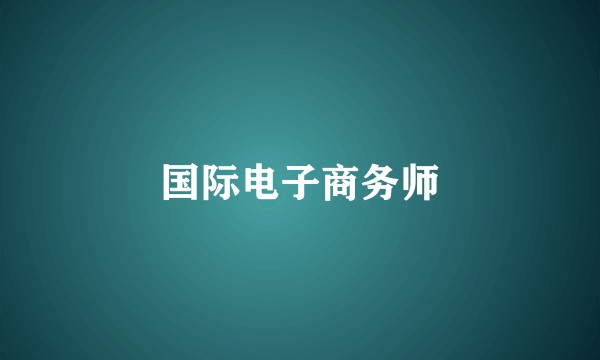 国际电子商务师