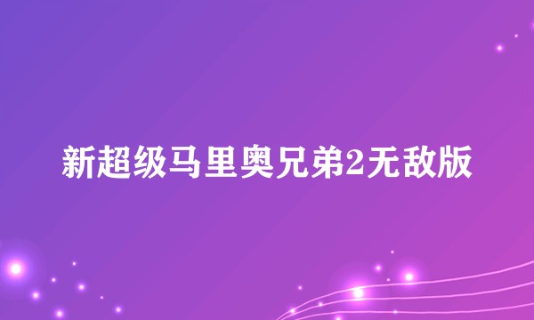 新超级马里奥兄弟2无敌版