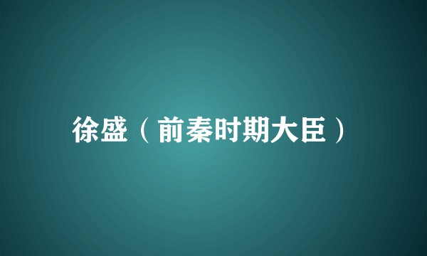 徐盛（前秦时期大臣）