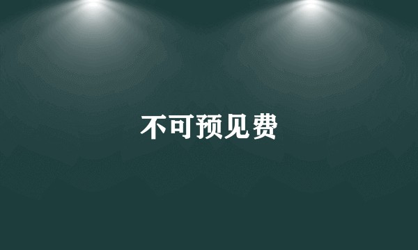 不可预见费